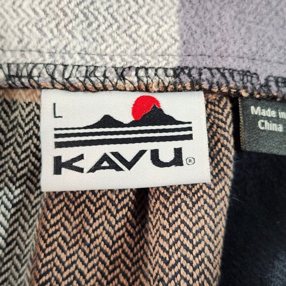 Kavu Women’s Sz LARGE Plaid Skirt All Cotton Designer Fashion Pull On Stretch - Picture 8 of 10